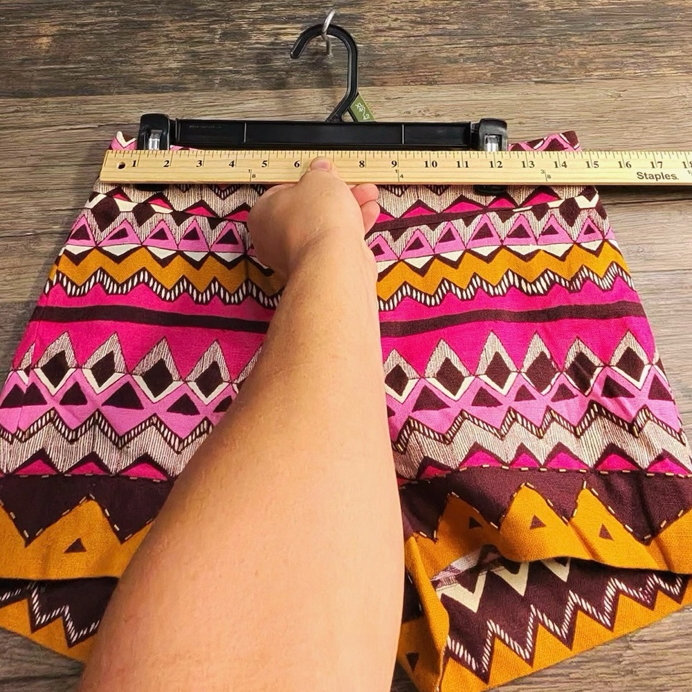 LOFT Pink and Orange Geometric High Waist Shorts - Picture 7 of 7